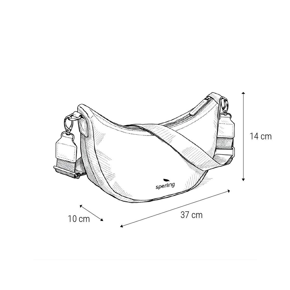 "Easy" Moonbag mit breitem Gurt