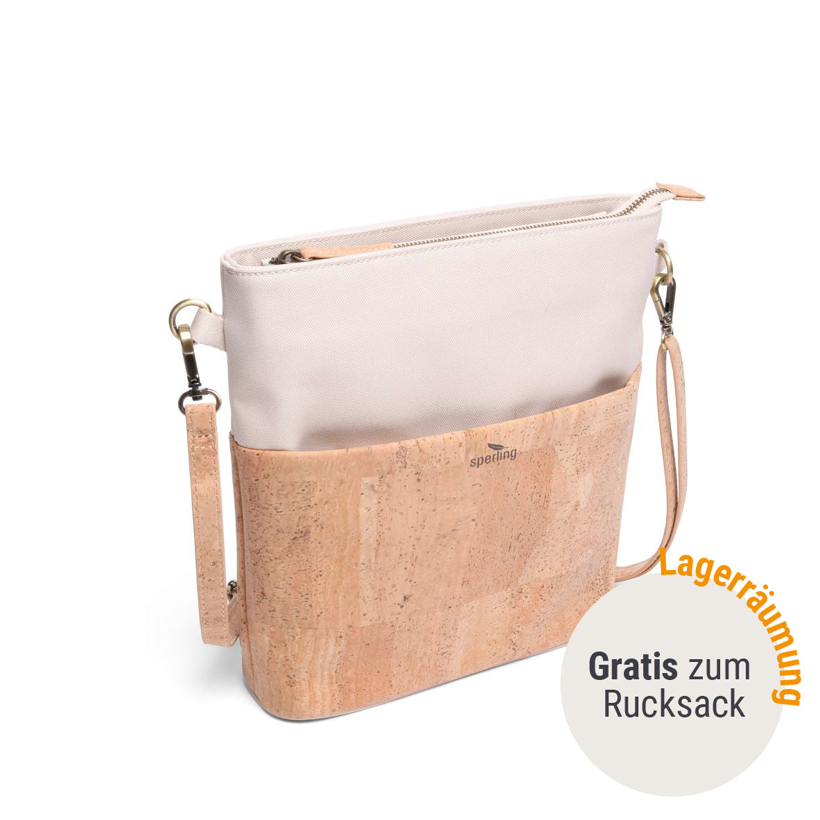 Nachhaltige Handtasche aus Kork #Farbe_Stork Cream