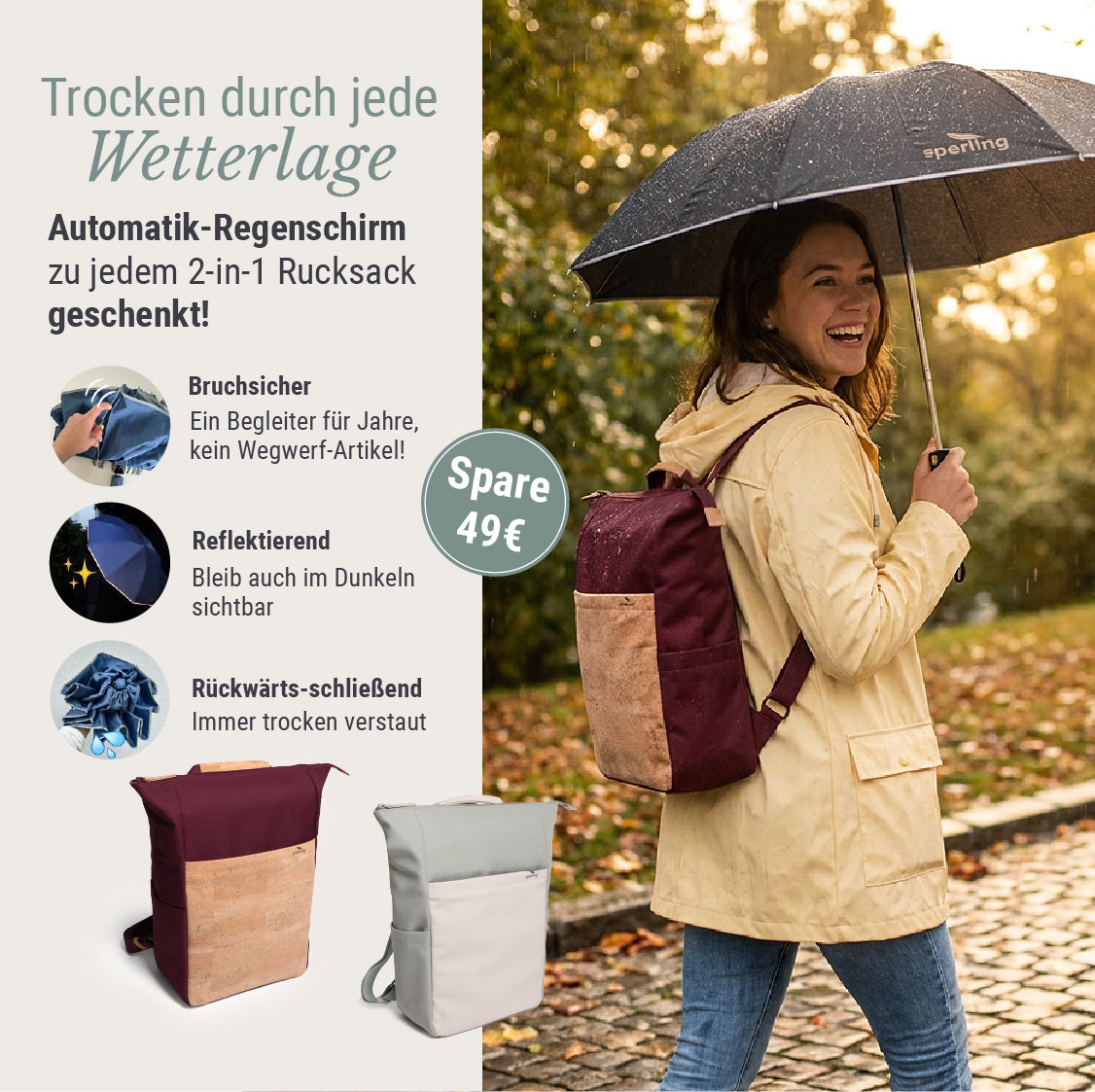 "Triple" 2-in-1 Rucksack