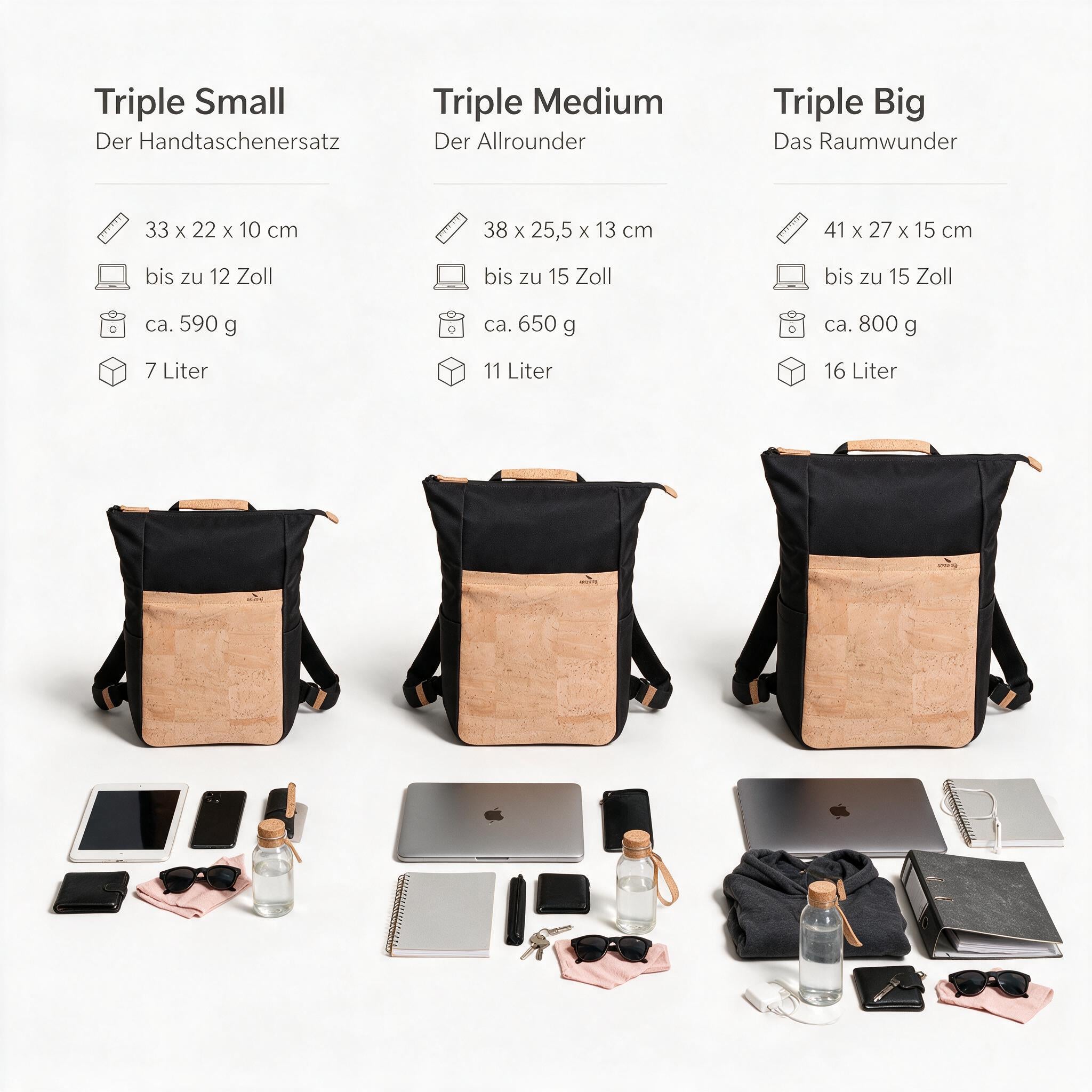 "Triple-Small" 2-in-1 Rucksack