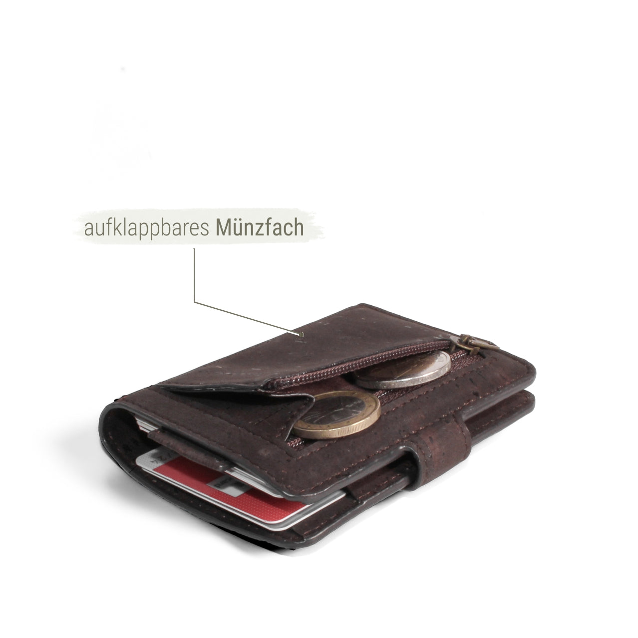 Herren Portemonnaie mit Münzfach ohne Leder #Farbe_Chocolate