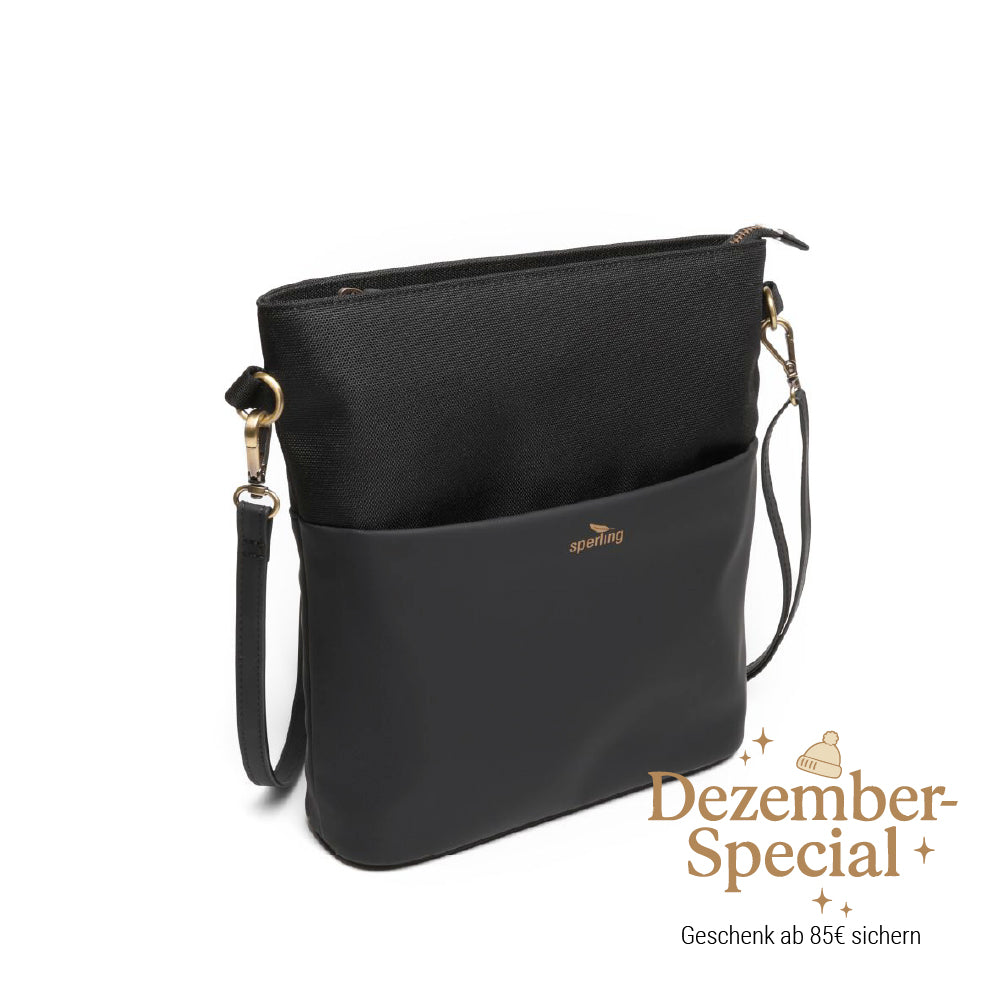 Nachhaltige Damen Handtasche in Schwarz #Farbe_Raven Midnight