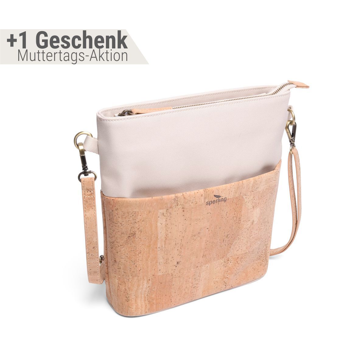 Nachhaltige Handtasche aus Kork #Farbe_Stork Cream