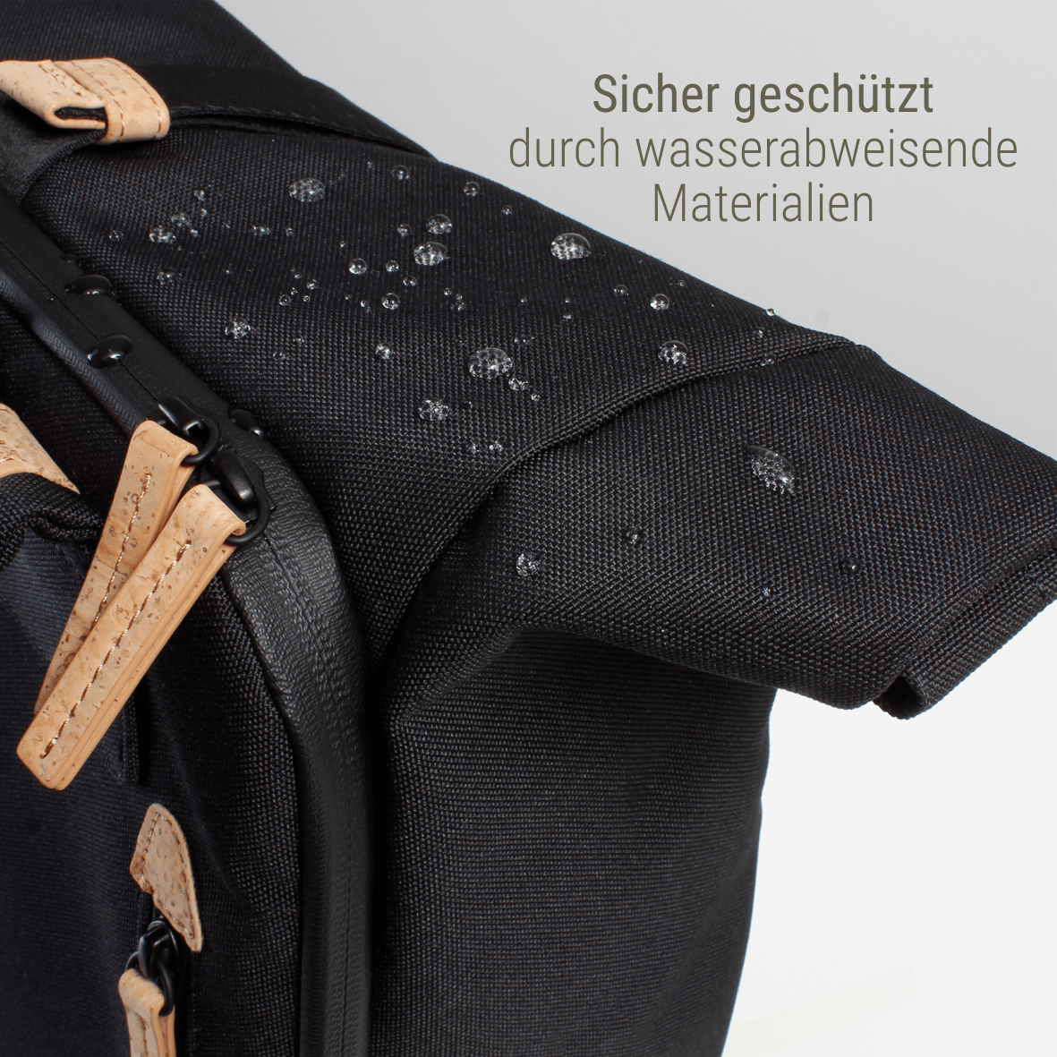 veganer Rucksack nachhaltig schwarz #Farbe_Raven Cream