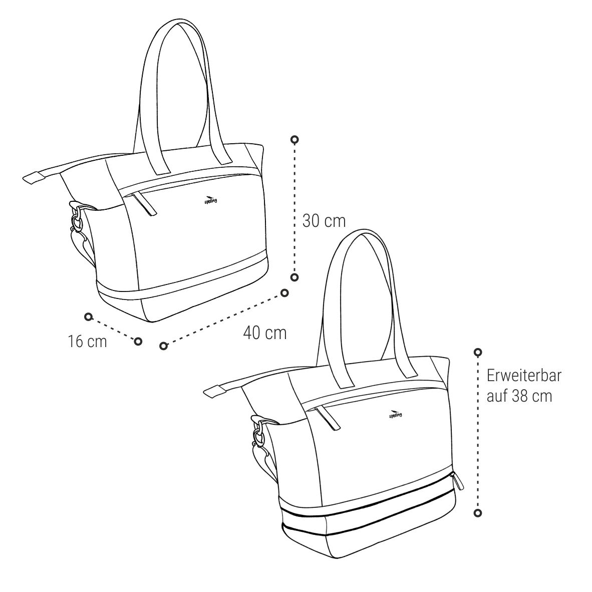 "Divided" Erweiterbarer Shopper