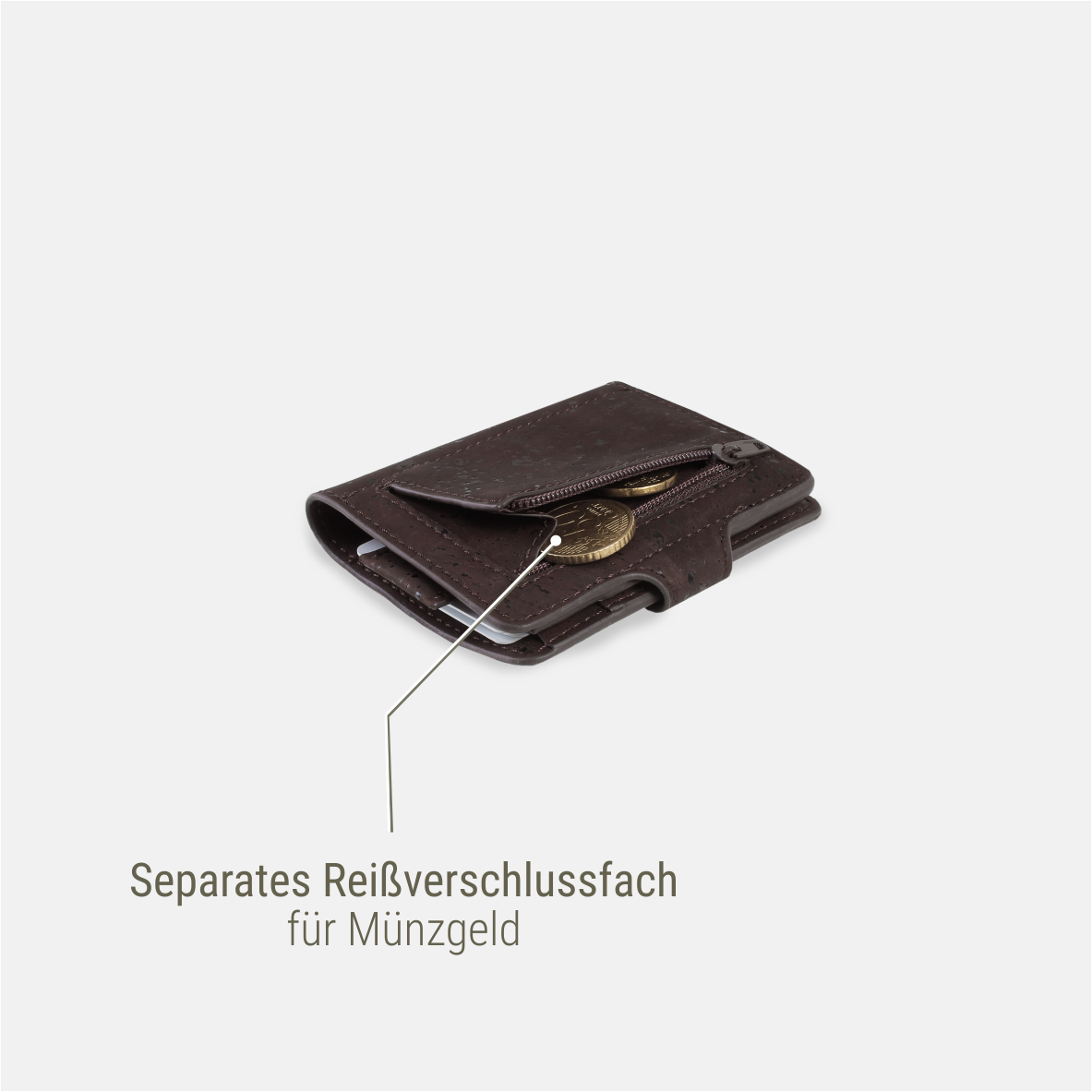 Kartenwallet braun mit Münzfach #Farbe_Chocolate