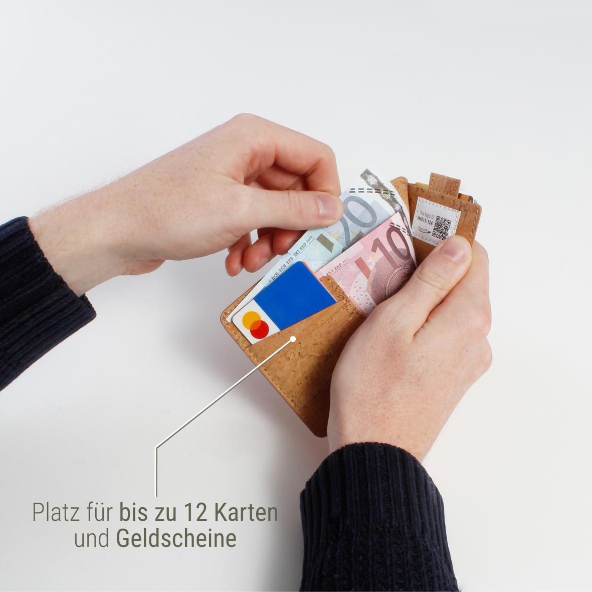 Kartenwallet mit Platz für Geldscheine #Farbe_Cream