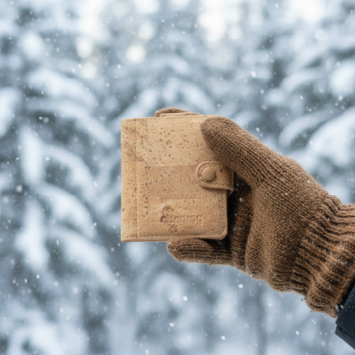 Mini Kartenportemonnaie Kork #Farbe_Cream