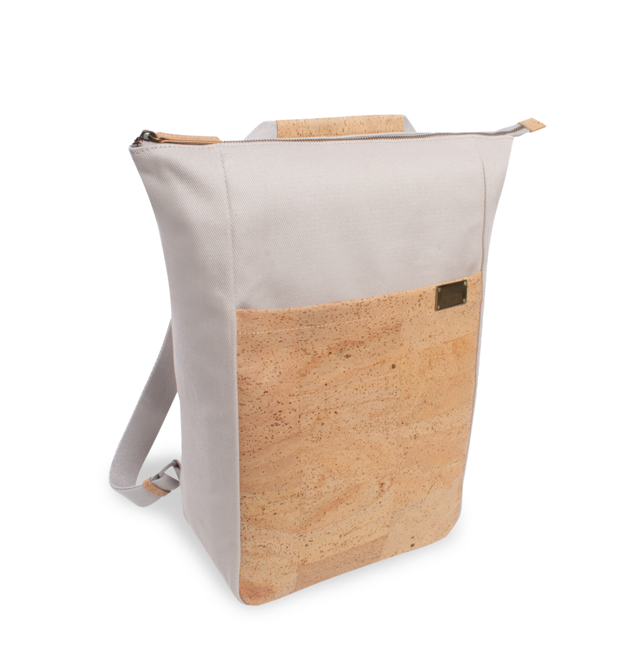 Nachhaltiger 2-in-1 Rucksack aus Kork in grau #Farbe_Tern Cream